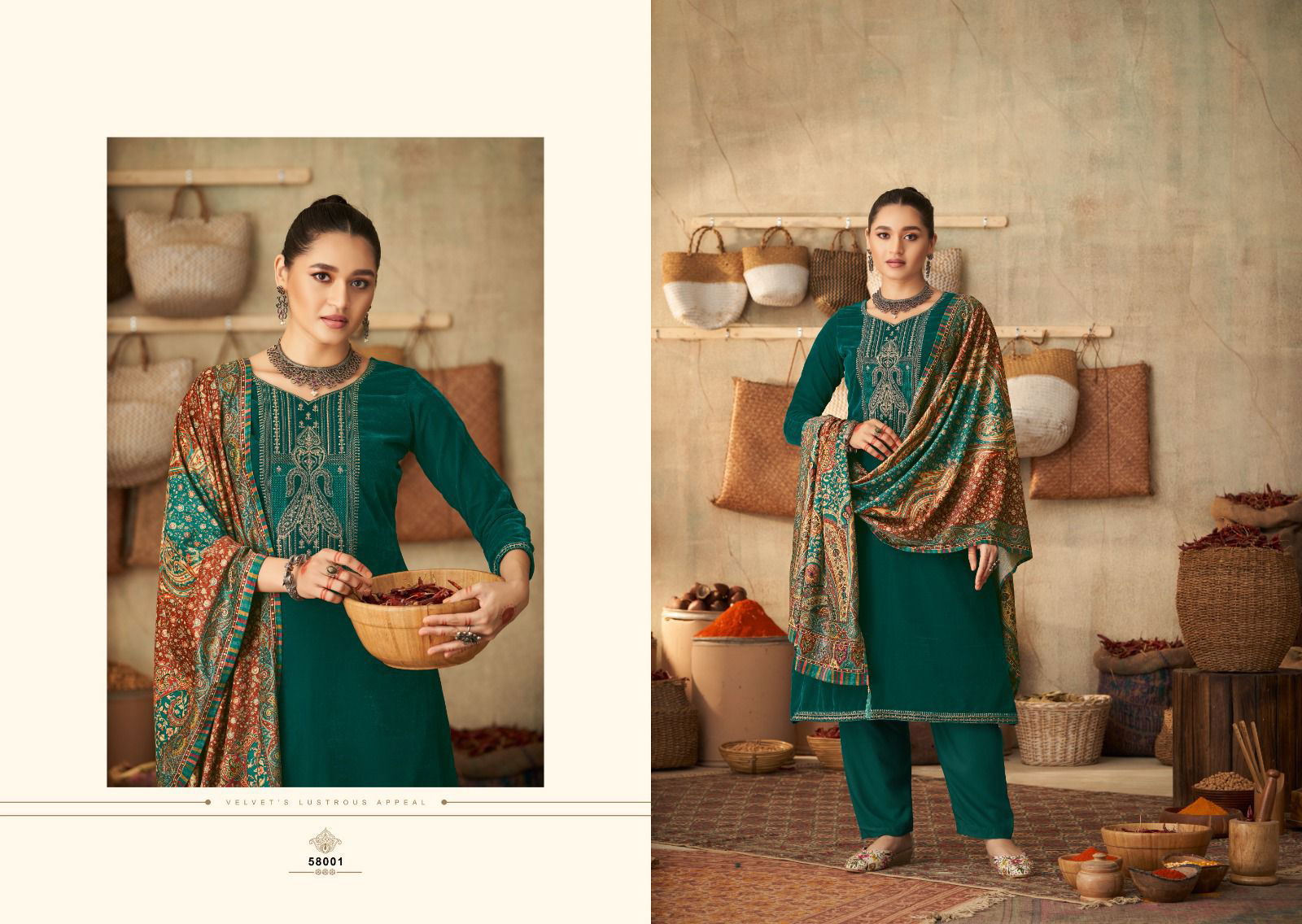 Bansuri By Nishant Pure Velvet Printed Designer Salwar Suits 